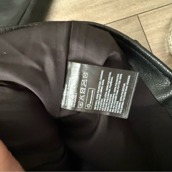 H&M women’s oversized biker moto faux leather jacket black size medium - Picture 5 of 8